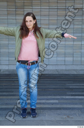 Whole Body Woman T poses White Casual Average Standing Street photo references